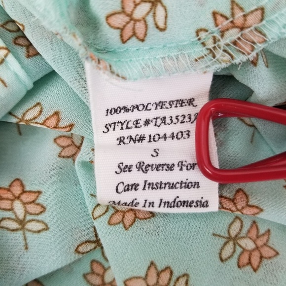 Mine Women's S Button Up Semi Sheer Tie Front Top - Picture 7 of 8